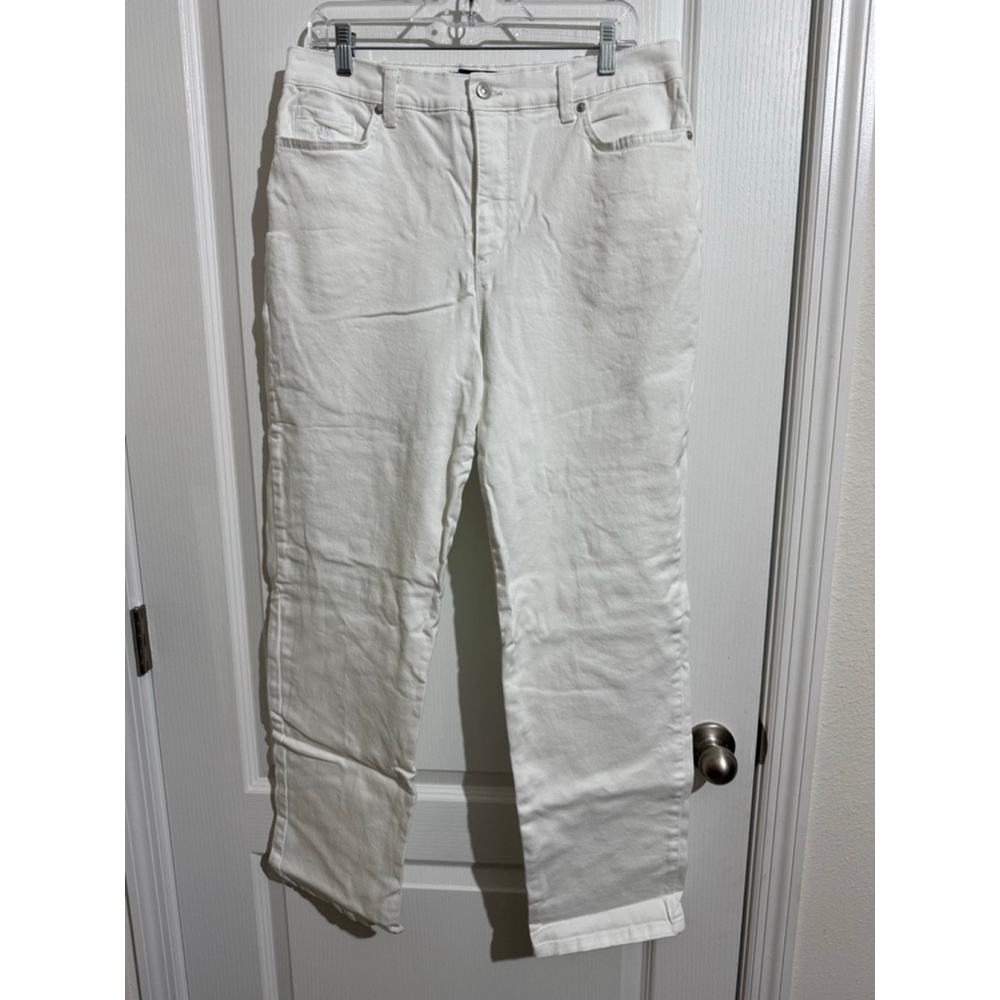 Women's Gloria Vanderbilt Amanda White Straight Leg Jeans Size 14